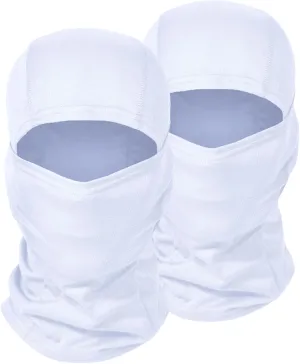 2PCS White Sheisty Football Ski Mask, Baklava Shisty Full Face Masks for Men Helmets Motorcycle Sports Balaclava Mask