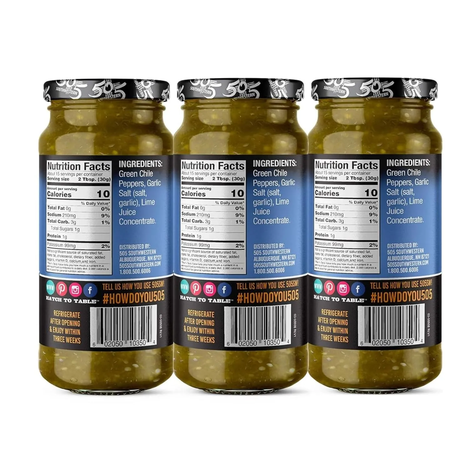 505 Southwestern (3-16oz Value Pack, Flame Roasted Green Chile)