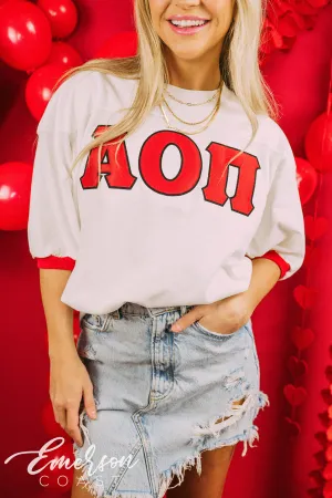 Alpha Omicron Pi Bid Day Stitched Letter Jersey