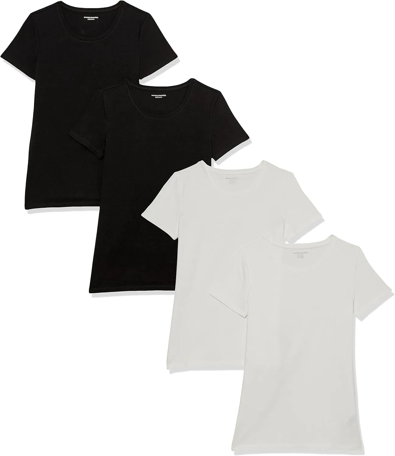 Amazon Essentials Women's Classic-Fit Short-Sleeve Crewneck T-Shirt, Multipacks