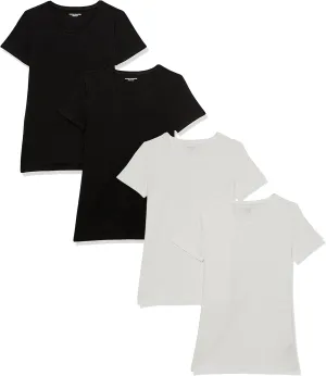 Amazon Essentials Women's Classic-Fit Short-Sleeve Crewneck T-Shirt, Multipacks