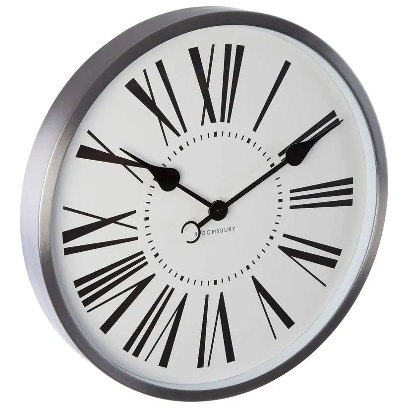 Bailie Wall Clock Chrome