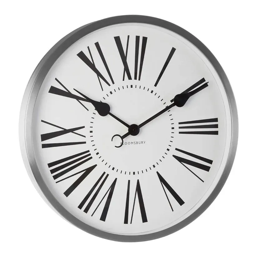 Bailie Wall Clock Chrome