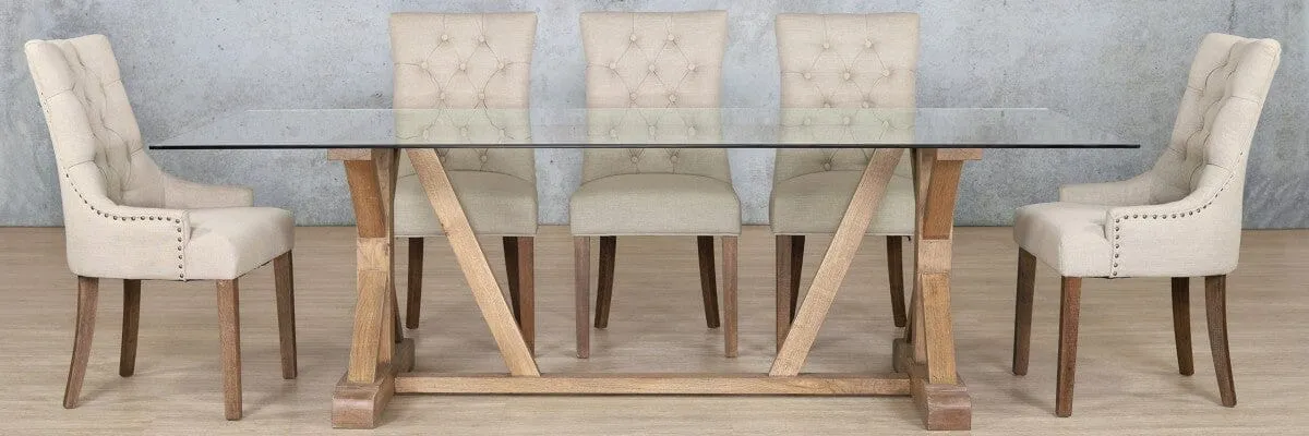Berkeley Glass Top & Duchess 8 Seater Dining Set