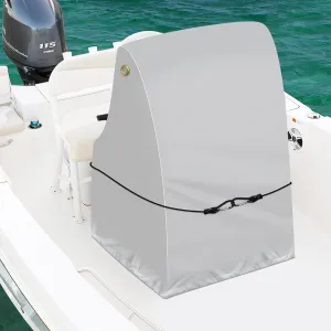 Boat Center Console Cover - Waterproof, Windproof, Heavy Duty Marine Grade Polyester, Gray, 44" L x 34" W x 60" H