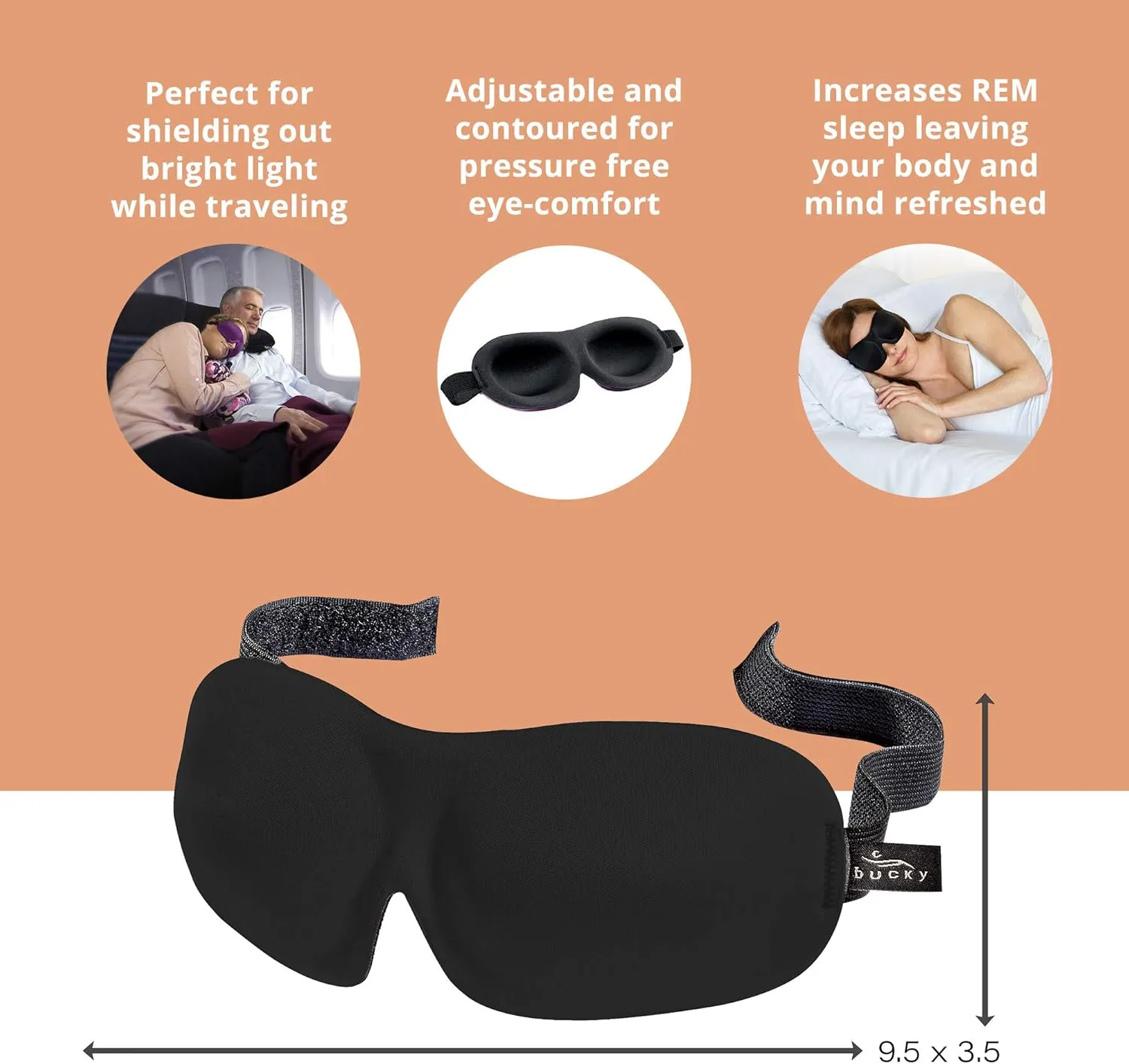 Bucky 40 Blinks No Pressure Beauty & Travel Eye Masks, Gray Dots