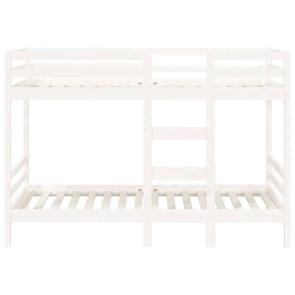 Bunk Bed White 75x190 cm 2FT6 Small Single Solid Wood Pine