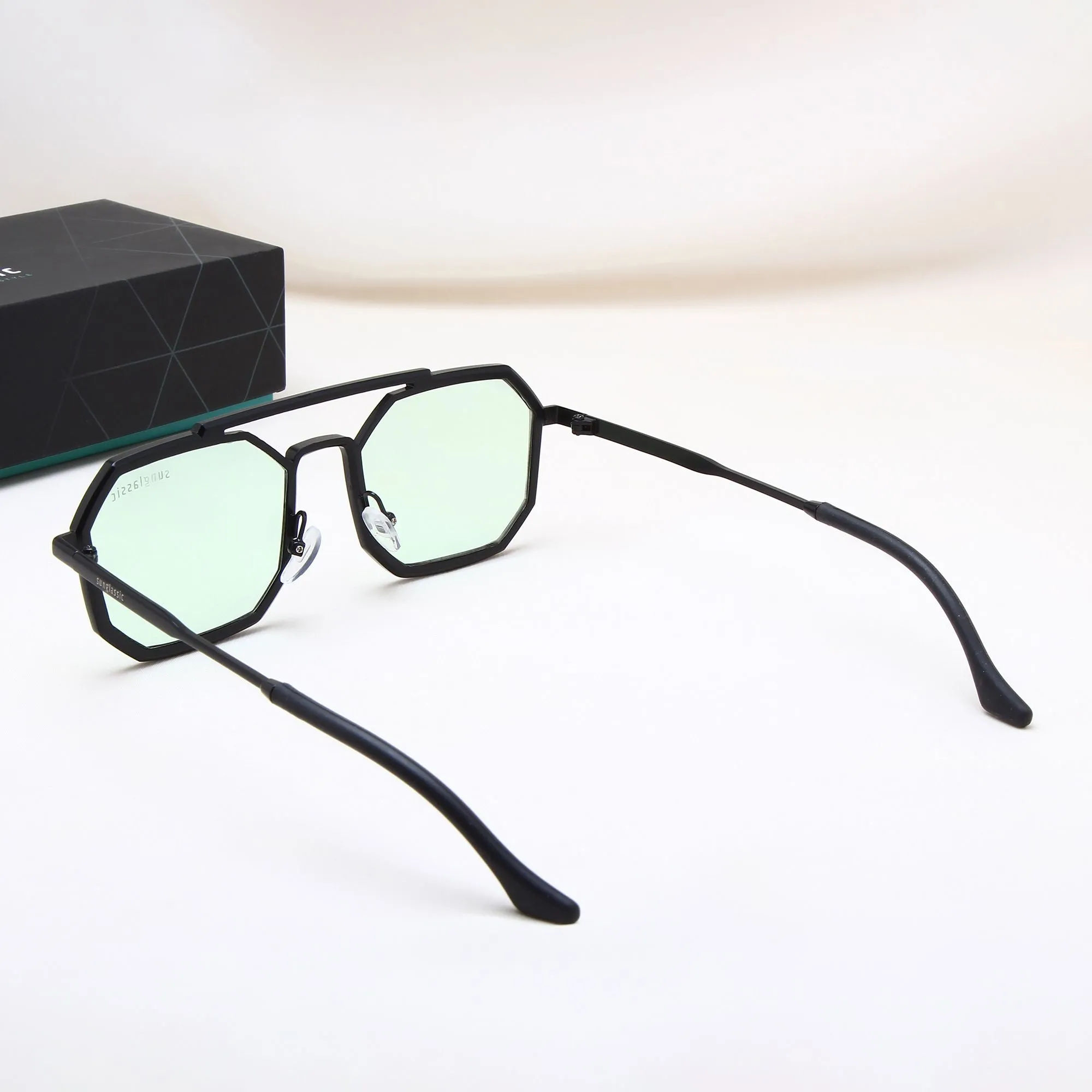 Commando Black Green Edition Octagon Sunglasses