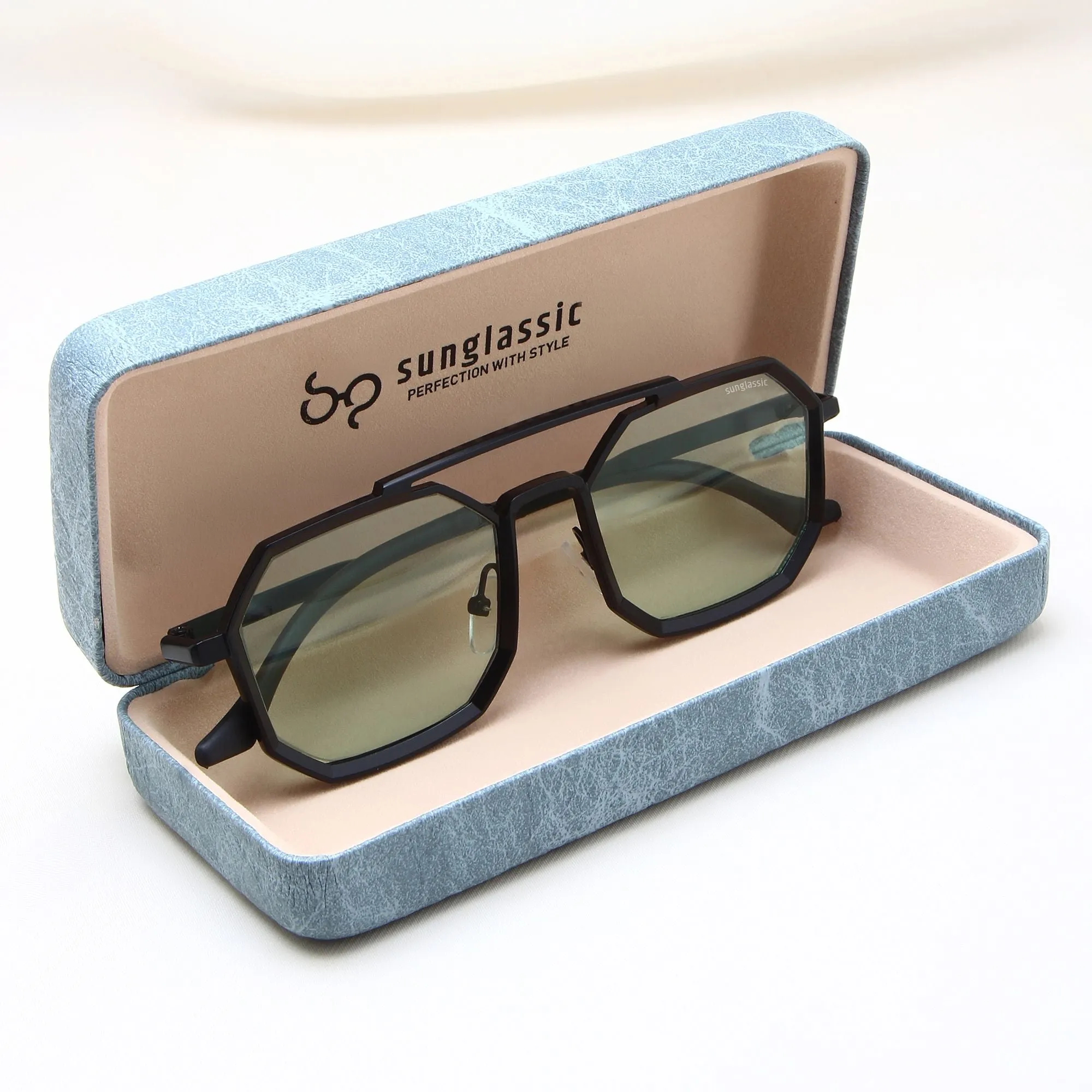Commando Black Green Edition Octagon Sunglasses