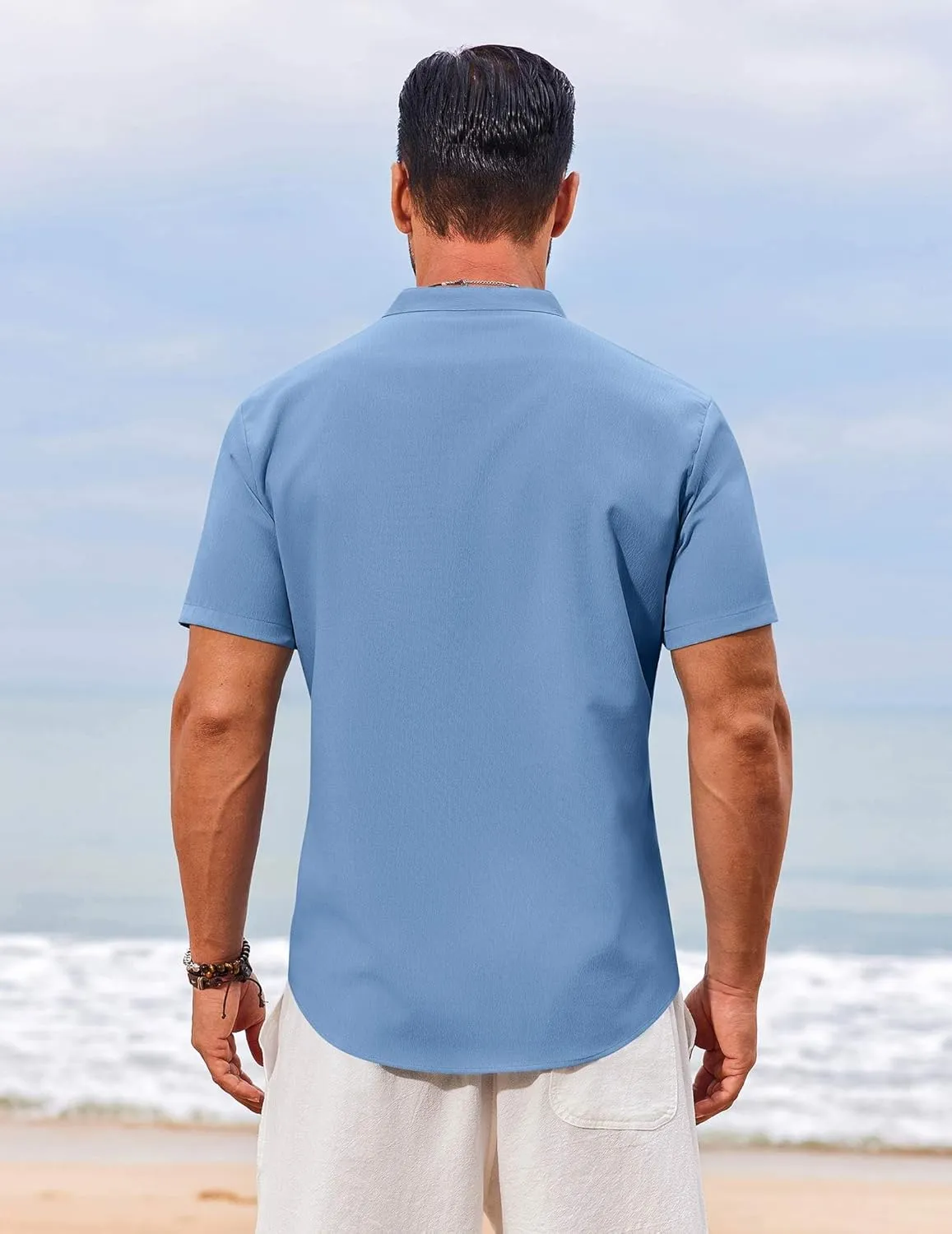 COOFANDY Men's Henley Shirt Short Sleeve Casual T-Shirt Summer Beach Hippie Henley Tee Shirt