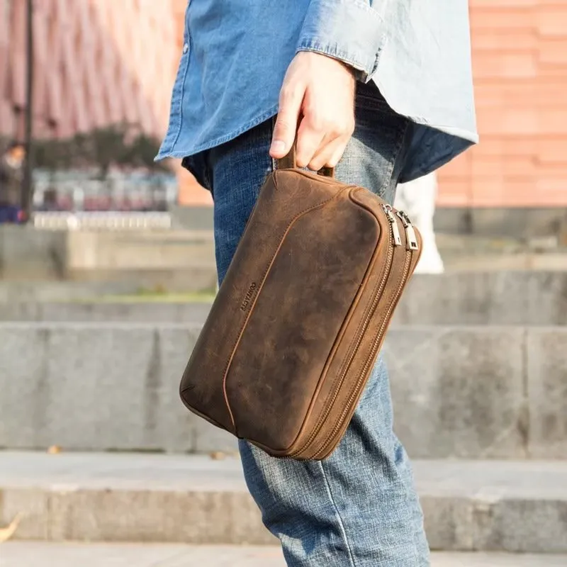 CowLuxe Stylish Leather Men's Utility Bag