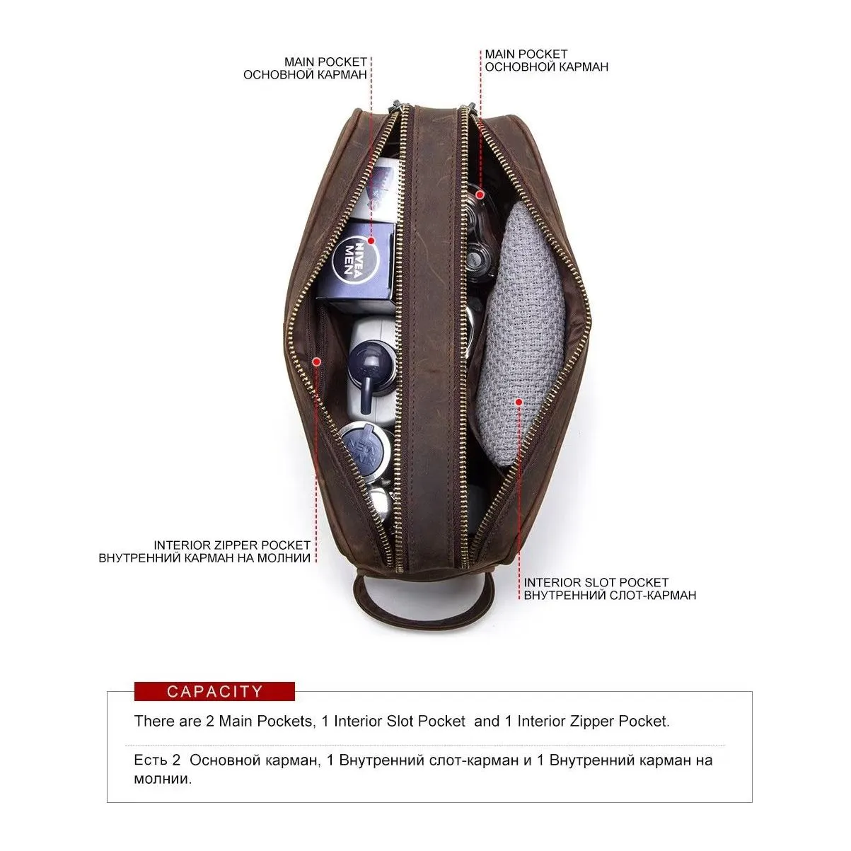 CowLuxe Stylish Leather Men's Utility Bag