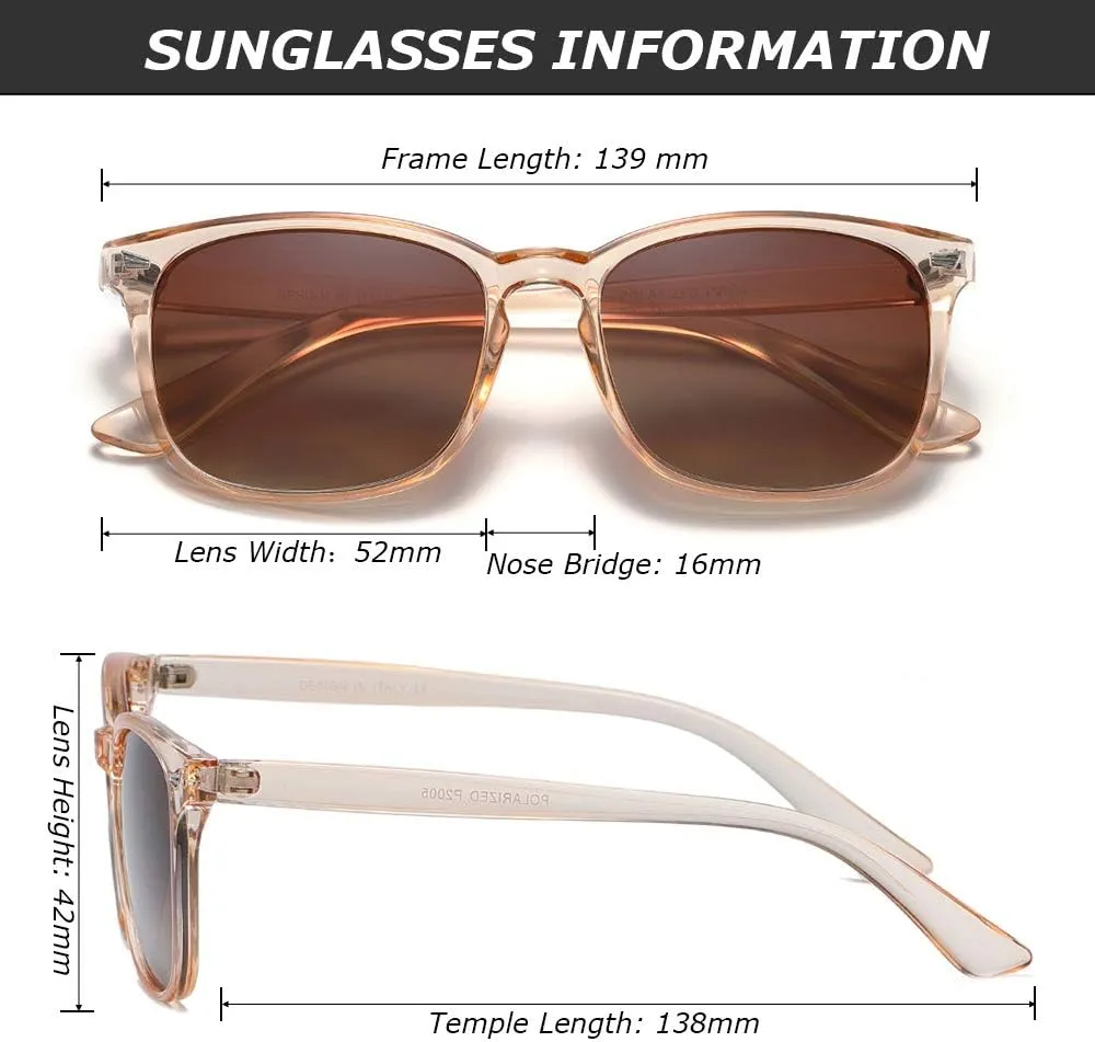 DUSHINE Polarized Sunglasses for Women Classic Retro Style UV400 Protection
