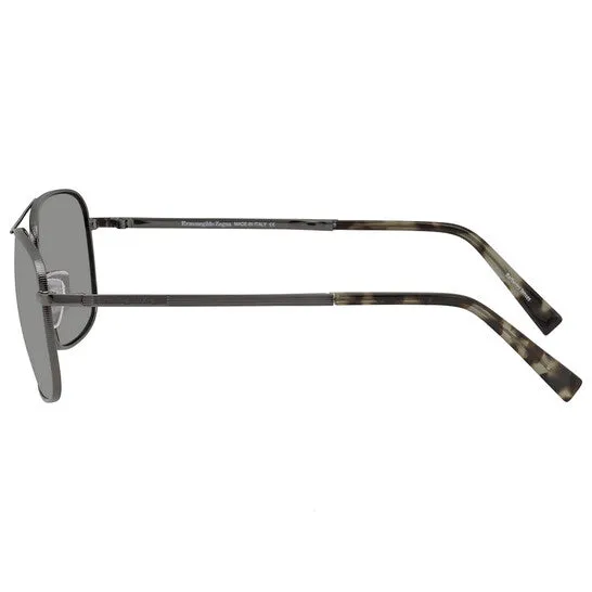 Ermenegildo Zegna Men's Gunmetal Square Sunglasses