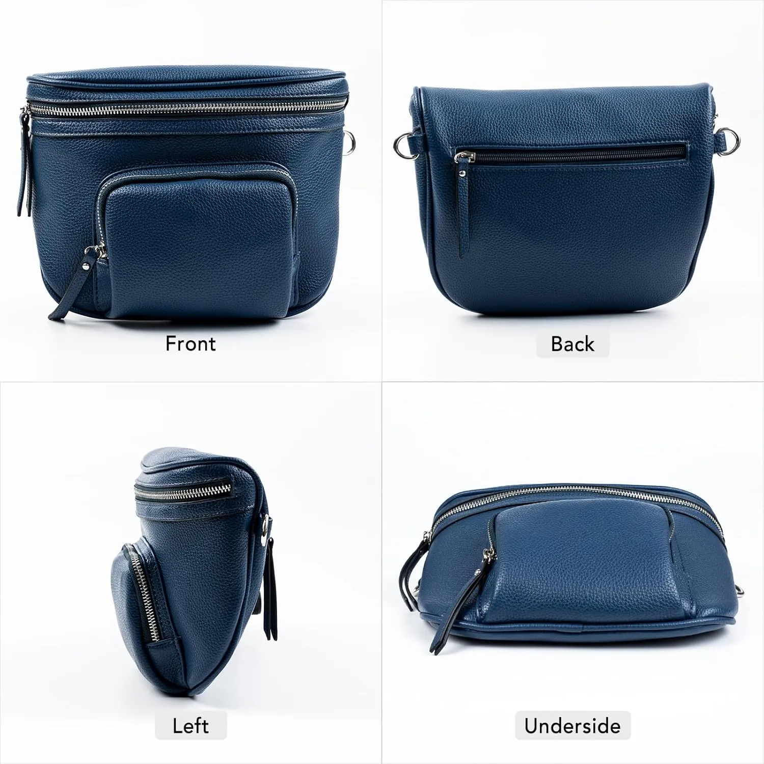 Fanny Pack Crossbody Sling Bag for Women Waist Bag Travel Belt Bags Bum Bag Gifts for Women Men (Dark Gray Blue)