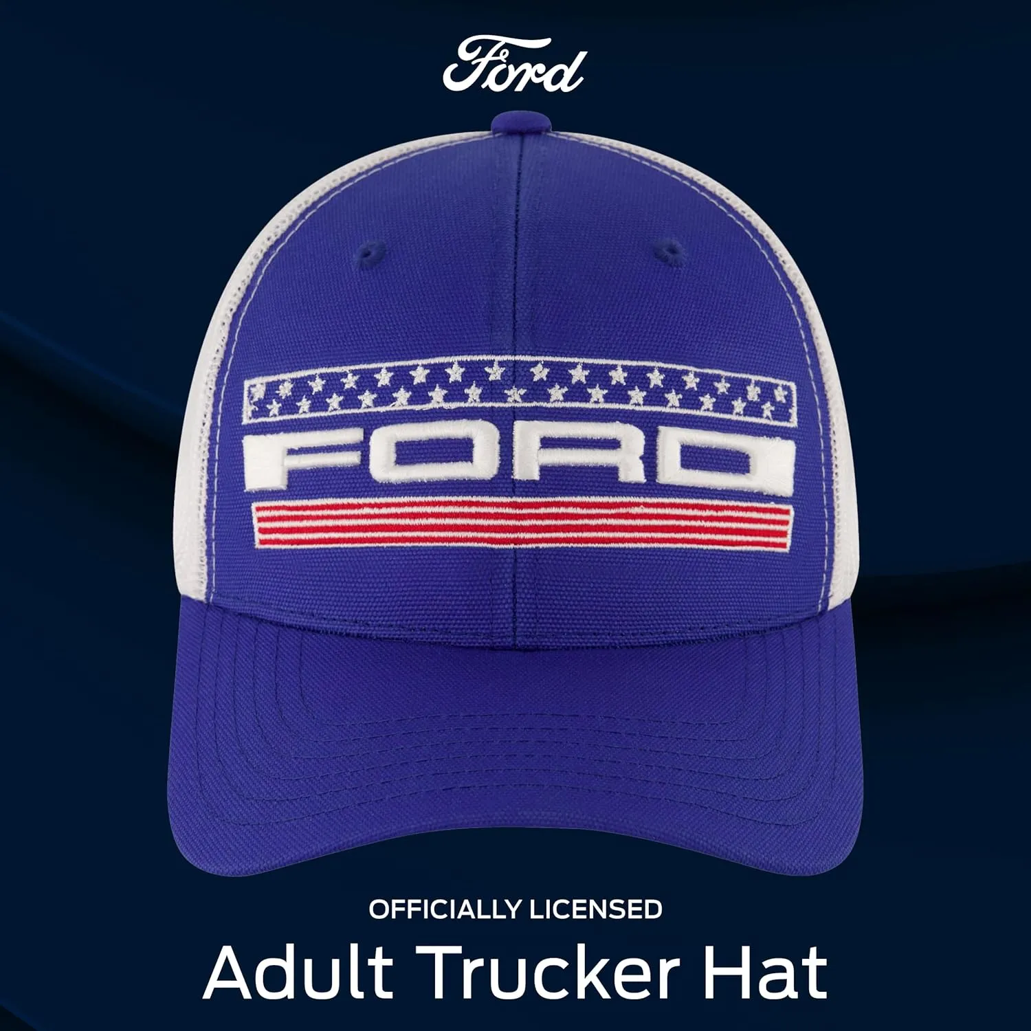 Ford Truck Hat, Logo Mesh Adjustable Baseball Cap with Curved Brim