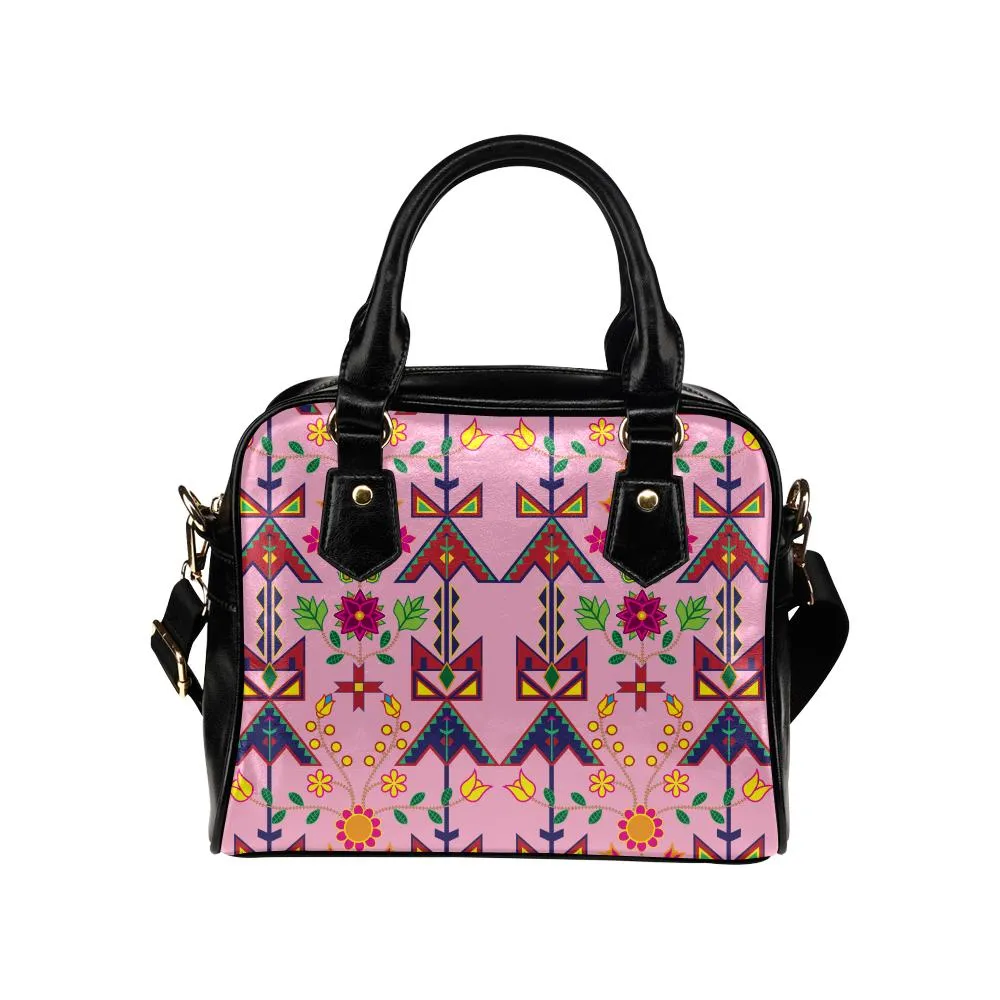 Geometric Floral Spring-Sunset Shoulder Handbag
