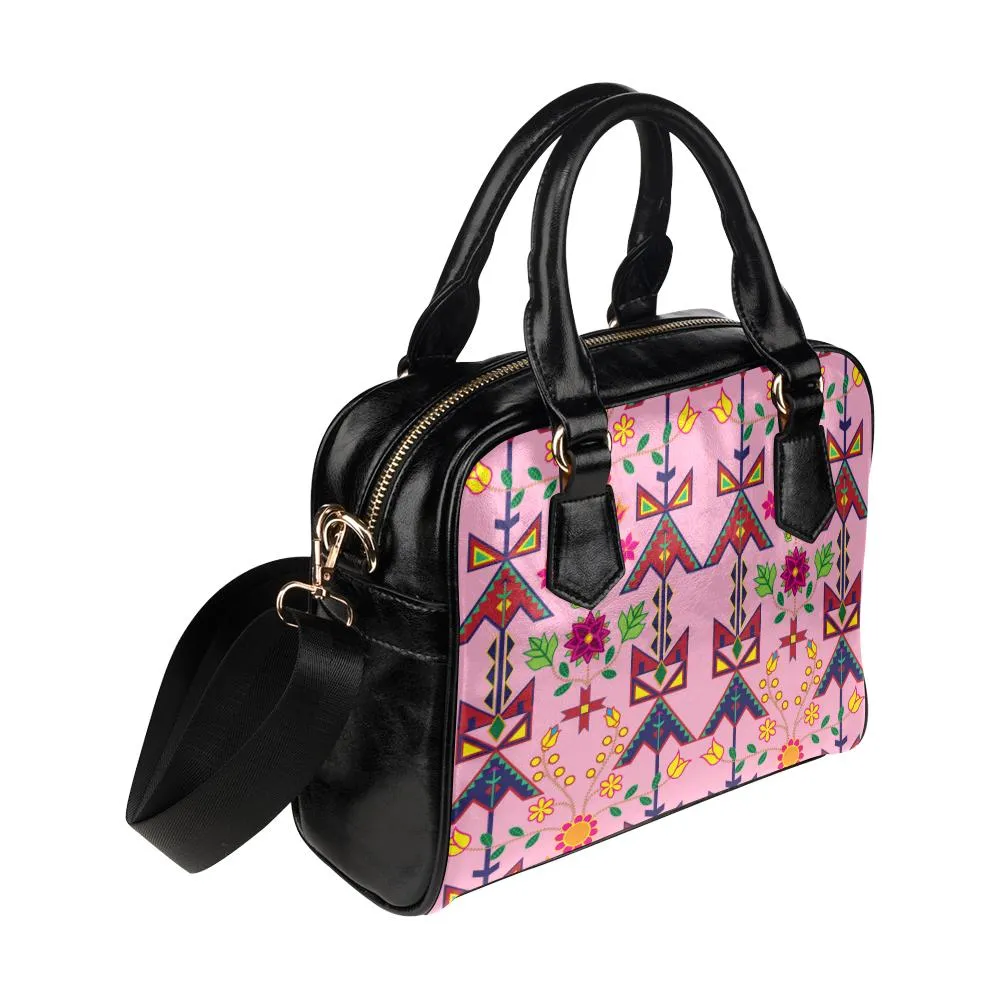 Geometric Floral Spring-Sunset Shoulder Handbag