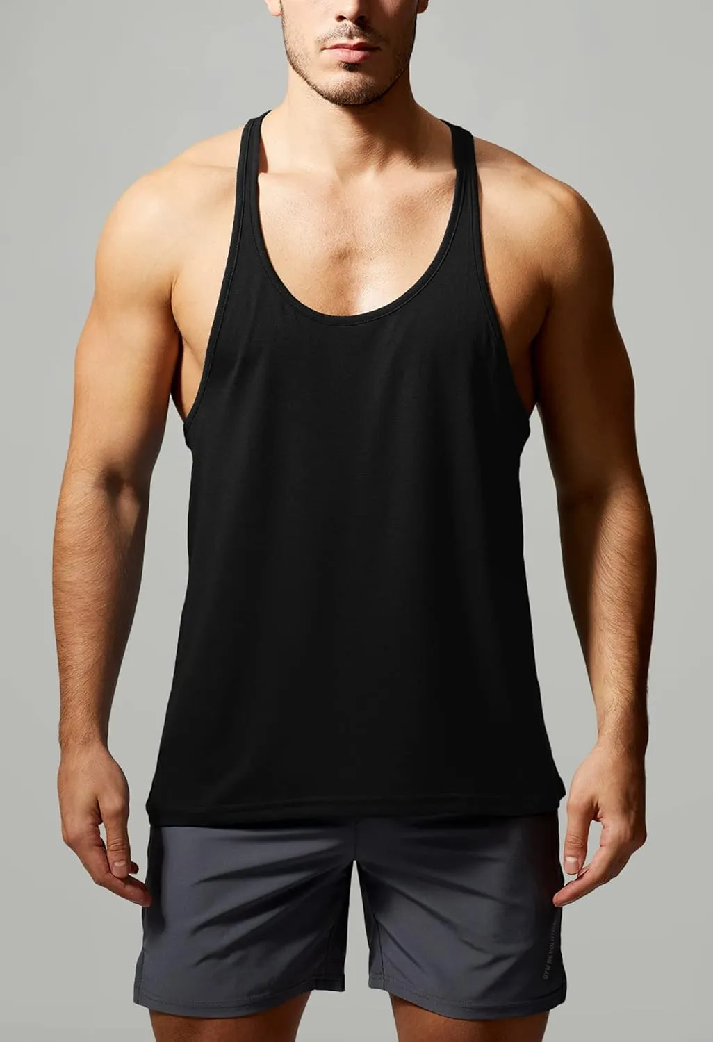 GYM REVOLUTION Men's 5 Pack Workout Fitness Tank Tops Muscle Gym Sleeveless Shirts