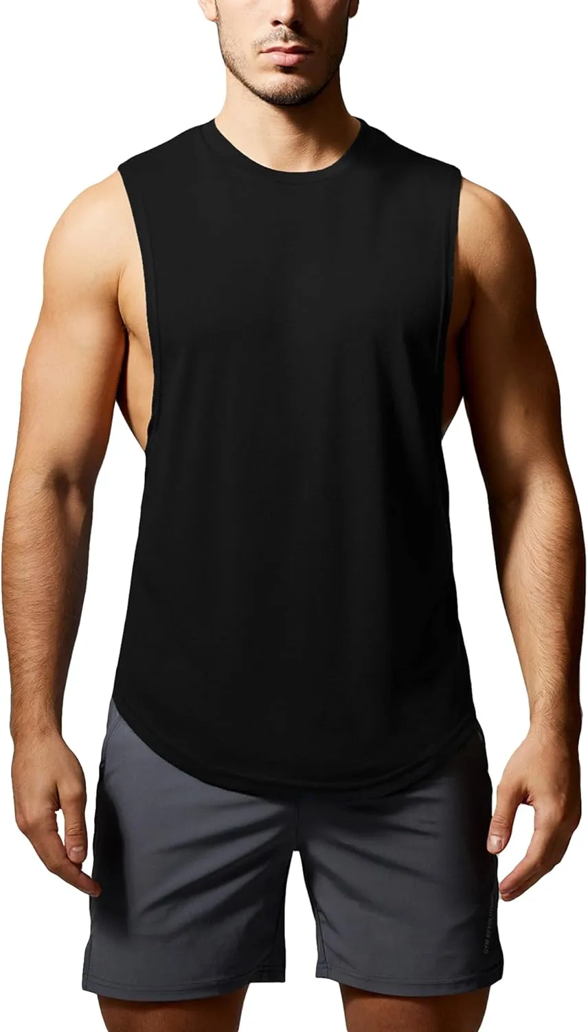 GYM REVOLUTION Men's 5 Pack Workout Fitness Tank Tops Muscle Gym Sleeveless Shirts