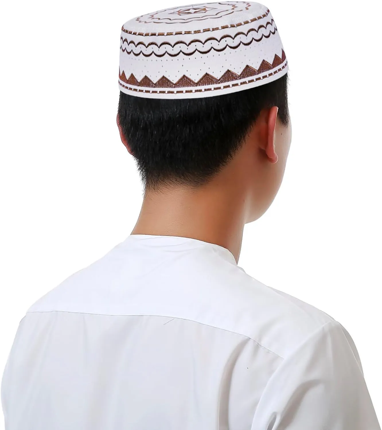 Islamic Men Prayer Kufi Hat Muslim Arabian Embroidered Skull Cap Arab Indian Religious Praying Cap Ramadan Eid Gift
