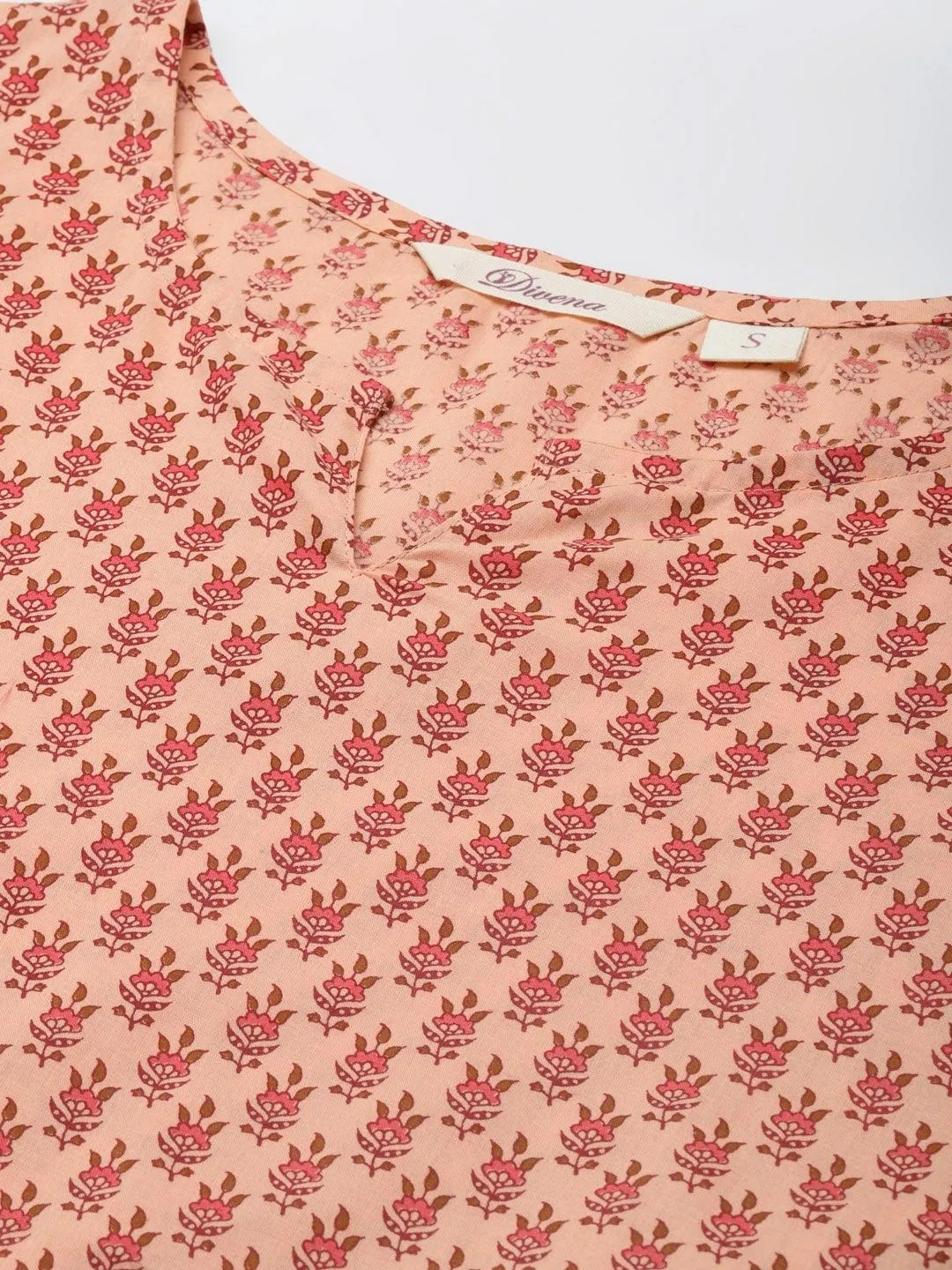 Jashvi Peach Floral Printed Night Suit