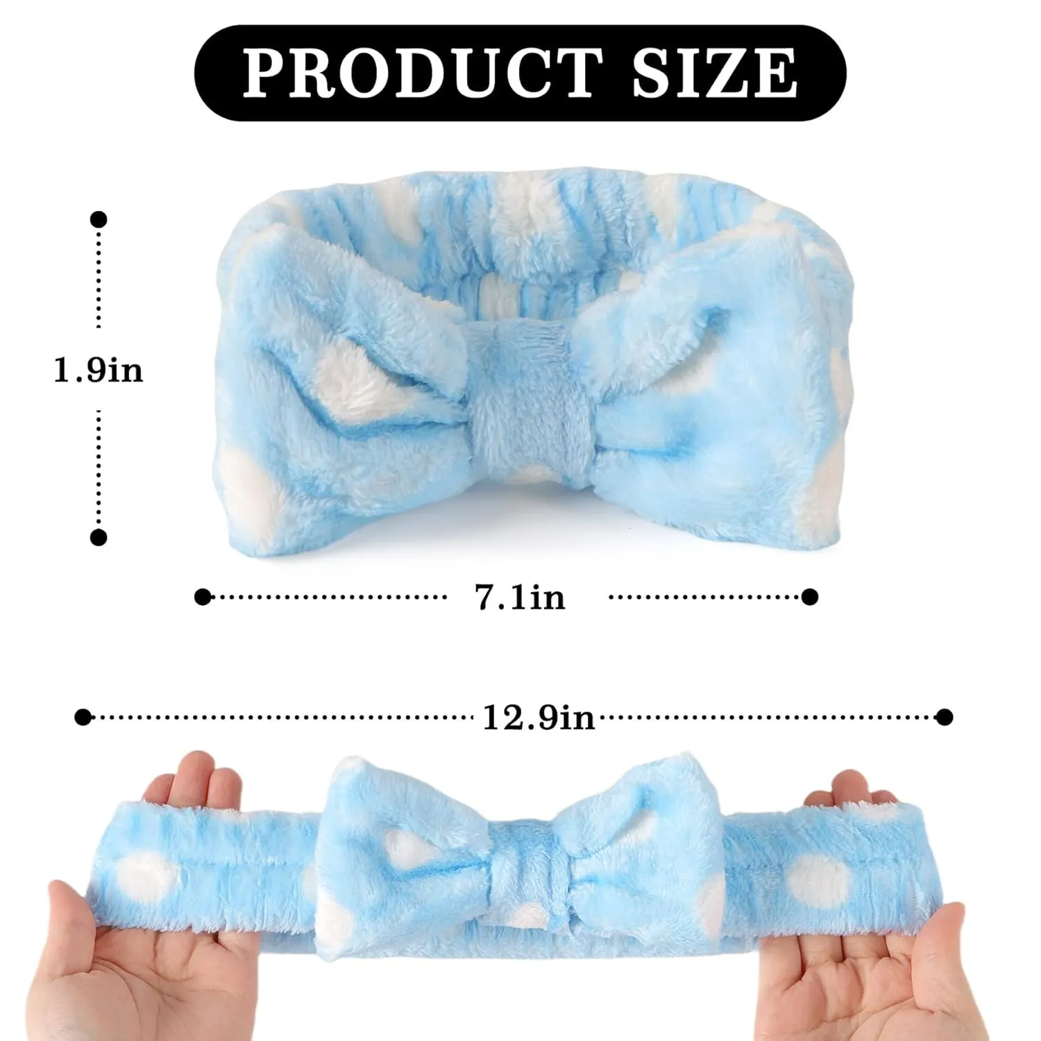 LADES Soft Skincare Headband  Adjustable, Comfortable & Stretchy Fabric, Cute Patterns for Makeup, Facial  Non-Slip, Headband for Hair Control