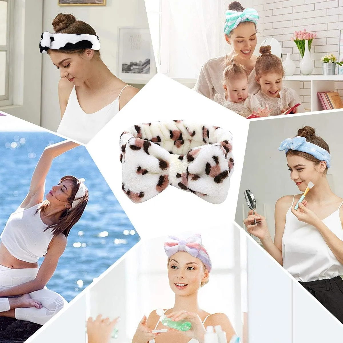 LADES Soft Skincare Headband  Adjustable, Comfortable & Stretchy Fabric, Cute Patterns for Makeup, Facial  Non-Slip, Headband for Hair Control
