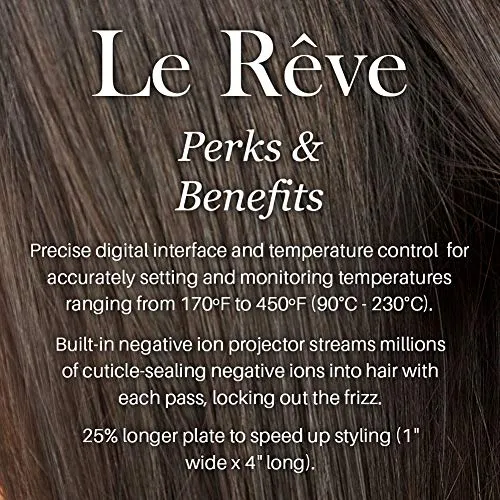 L’Ange Hair Le Rêve Blush Titanium Straightener - 2 in 1 Ceramic Hair Straightener - Titanium Hair Straightener with Dual Voltage - Ionic Straightener with Digital Display - 1“ Plate, MSRP $179.00