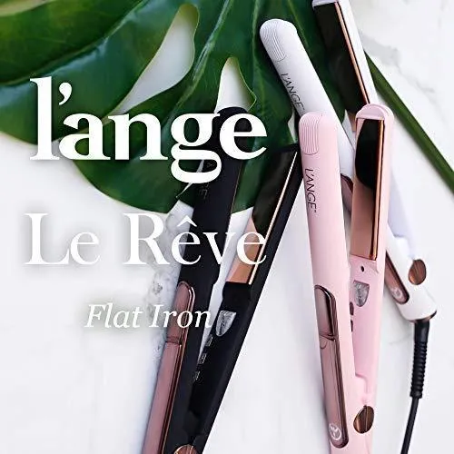 L’Ange Hair Le Rêve Blush Titanium Straightener - 2 in 1 Ceramic Hair Straightener - Titanium Hair Straightener with Dual Voltage - Ionic Straightener with Digital Display - 1“ Plate, MSRP $179.00