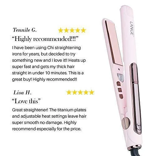 L’Ange Hair Le Rêve Blush Titanium Straightener - 2 in 1 Ceramic Hair Straightener - Titanium Hair Straightener with Dual Voltage - Ionic Straightener with Digital Display - 1“ Plate, MSRP $179.00