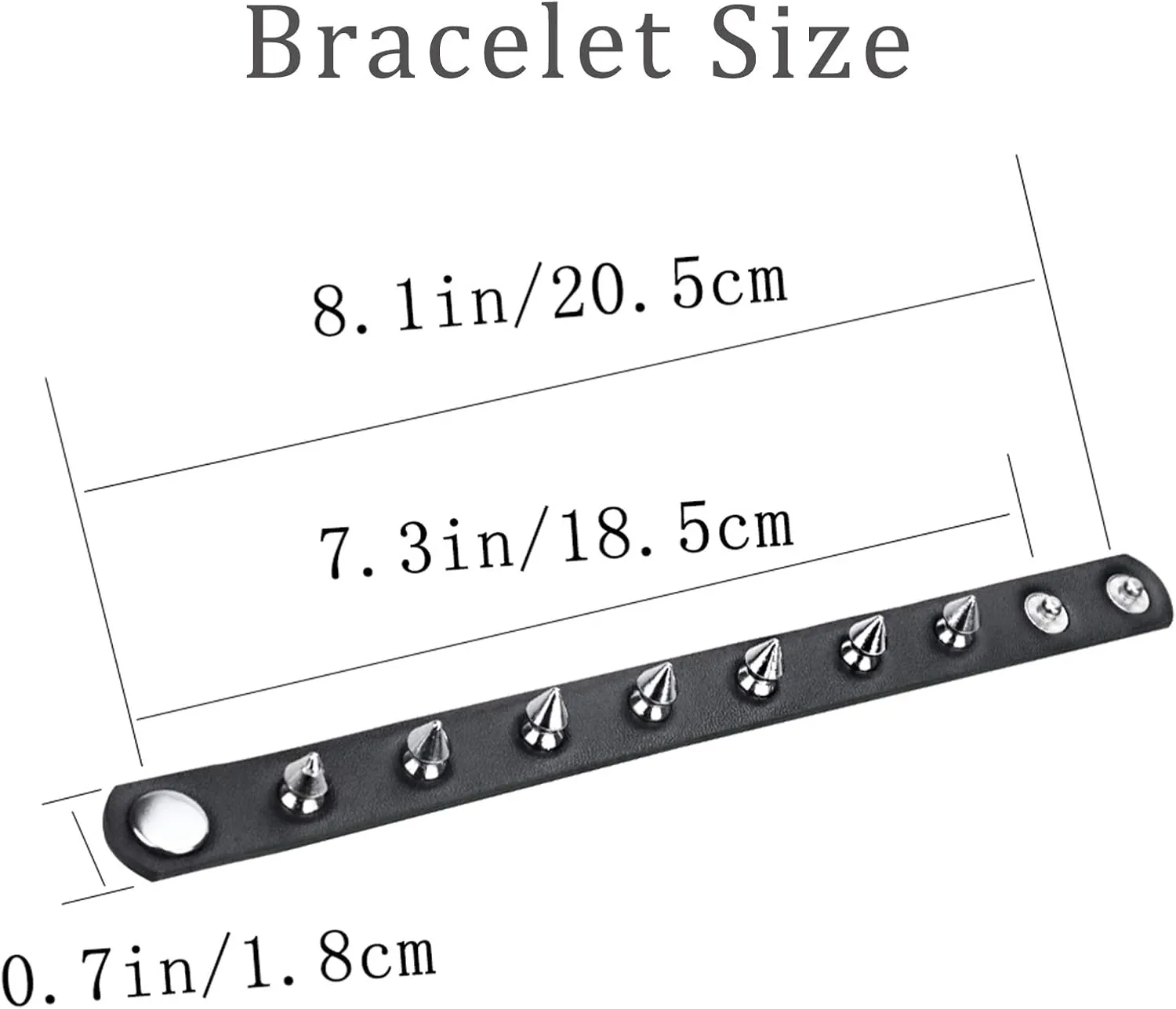 Leather Studded Bracelet Choker Punk Spike Rivet Cuff Metal Black Wristband