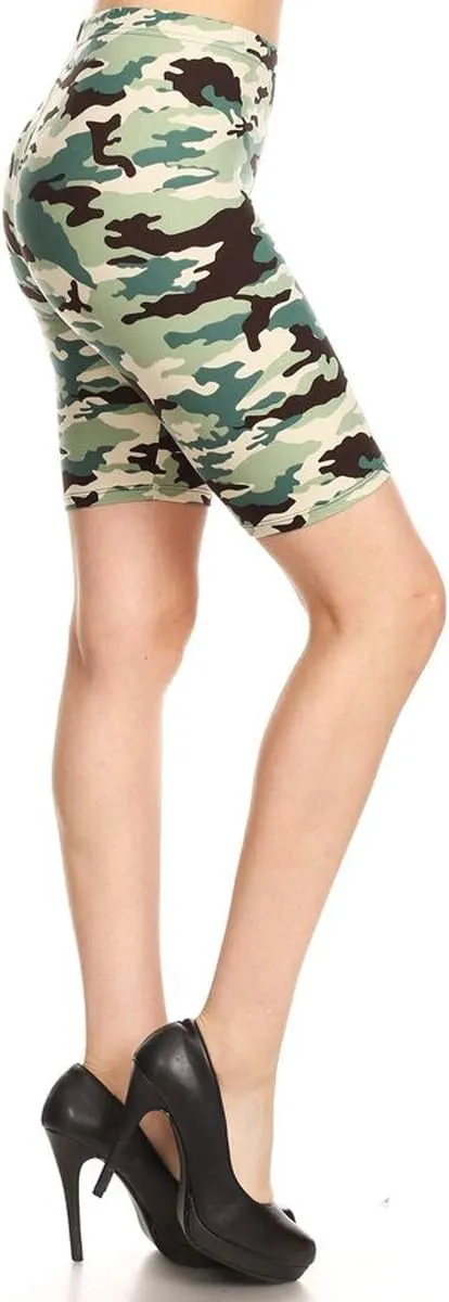 Leggings Depot Printed Fashion Biker Shorts