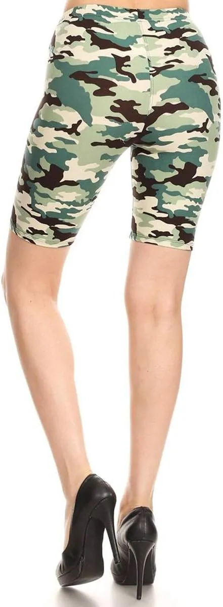 Leggings Depot Printed Fashion Biker Shorts