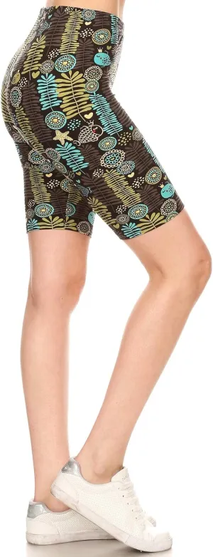 Leggings Depot Printed Fashion Biker Shorts