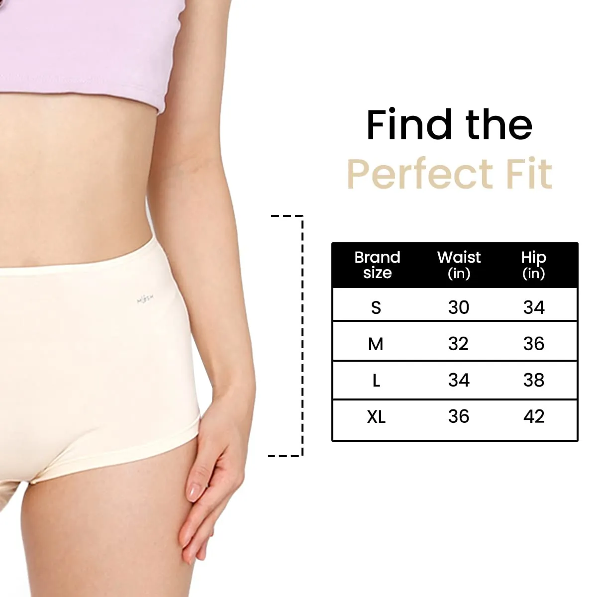Mush Bamboo Boyshort Panties for Women | Ultra Soft Bamboo Underwear for Women | Breathable, Anti-Odor, Seamless & All Day Comfort Panties Pack of 3 (L, Beige)