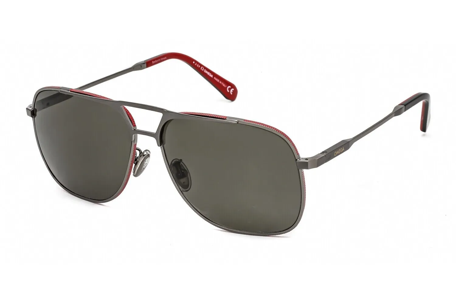 Omega Gunmetal Smoke Polarized Men's Sunglasses