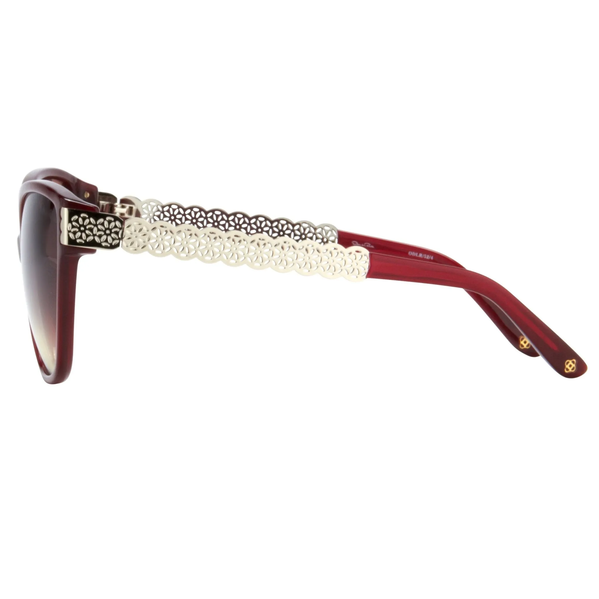 Oscar De La Renta Sunglasses Oval Deep Red and Brown