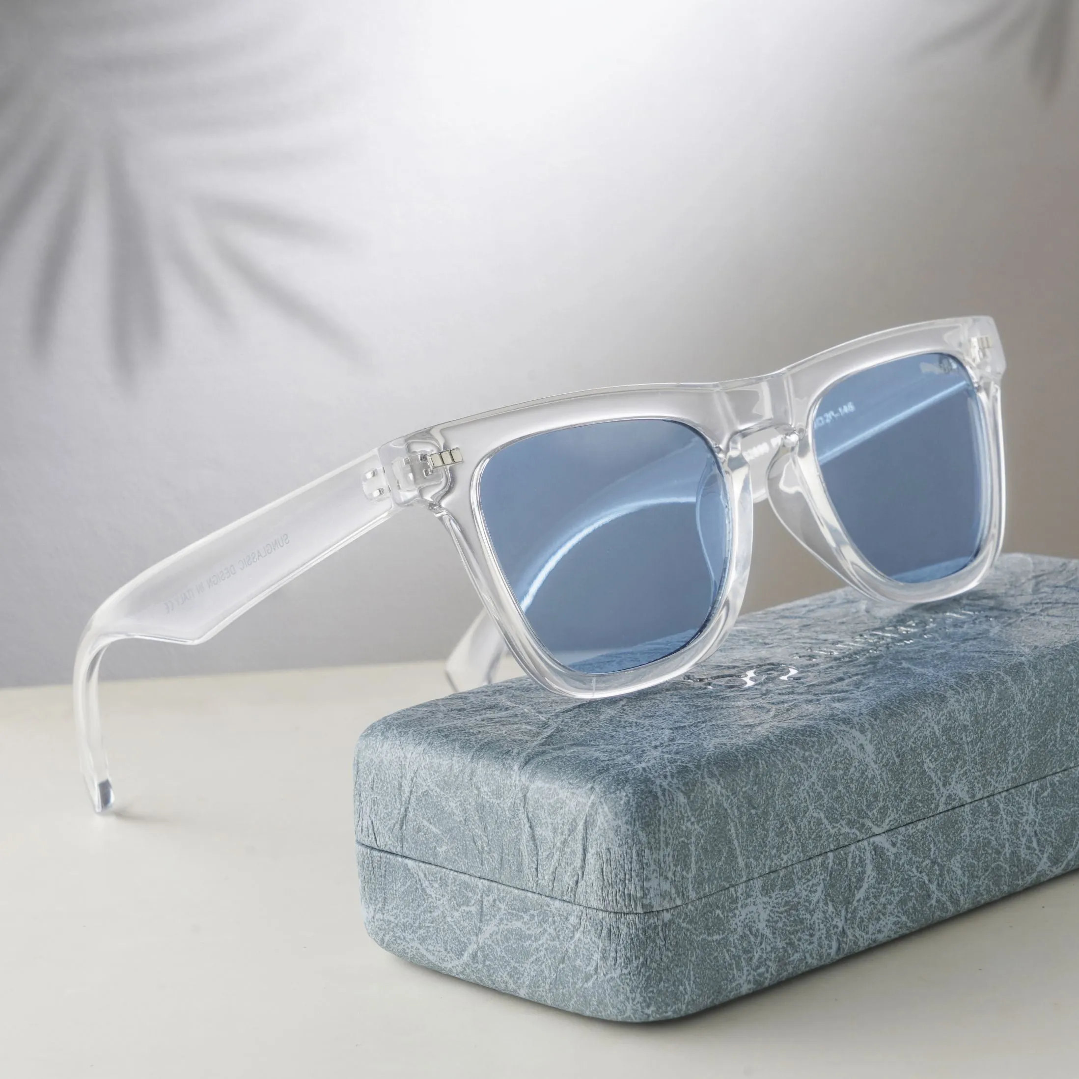 Peter Clear Blue Square Sunglasses