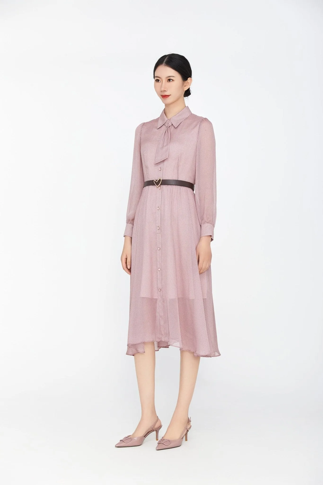 Pink Bow Tie Waist Maxi Dress