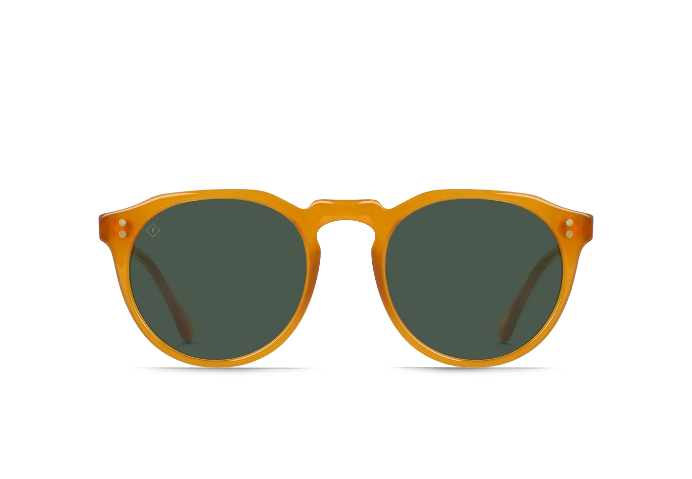 Raen Remmy Unisex Retro Round Sunglasses - Honey/Green Polarized