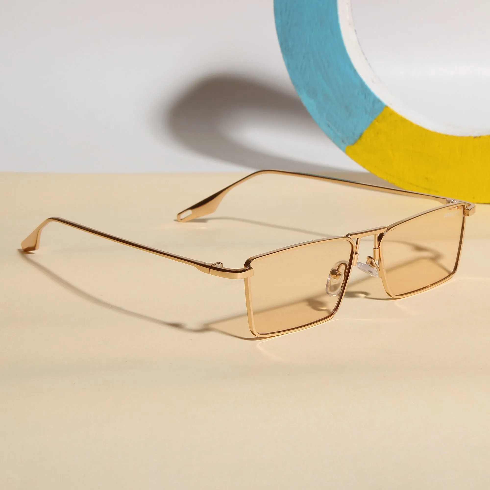 Rebel Gold Champion Rectangle Sunglasses