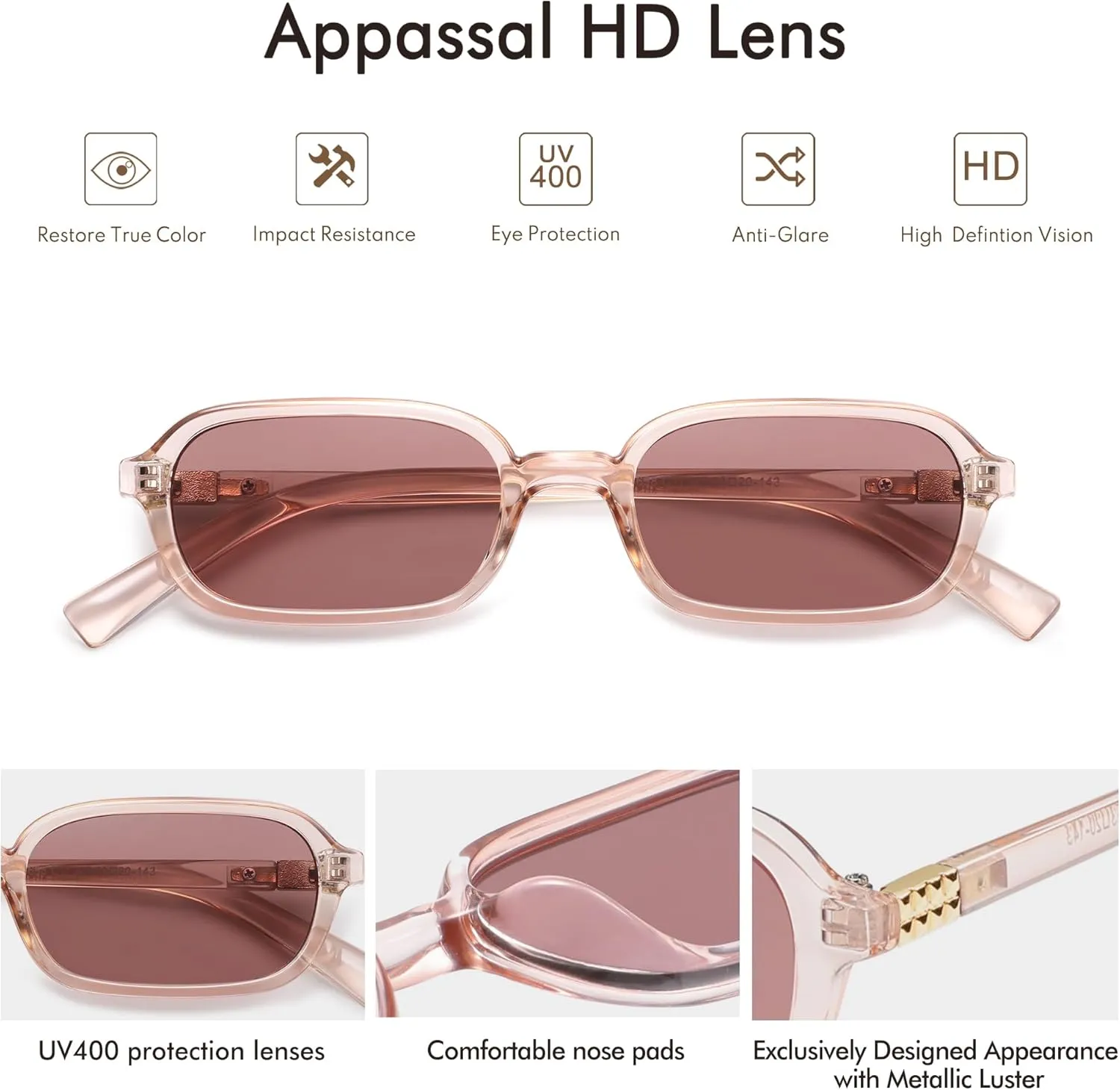 Retro Rectangular Sunglasses for Women Vintage Fashion Trendy Funny Small 90s Square Sunnies 2025 AP3698