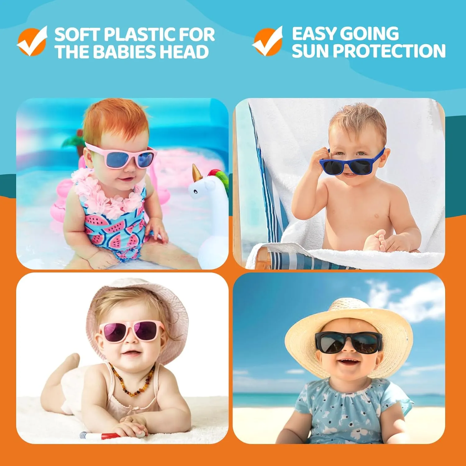 RIVBOS Baby Sunglasses Boys&Girls with Strap UV400 Polarized Flexible for Toddler,Infant and Newborn(0-24month) RBK0231