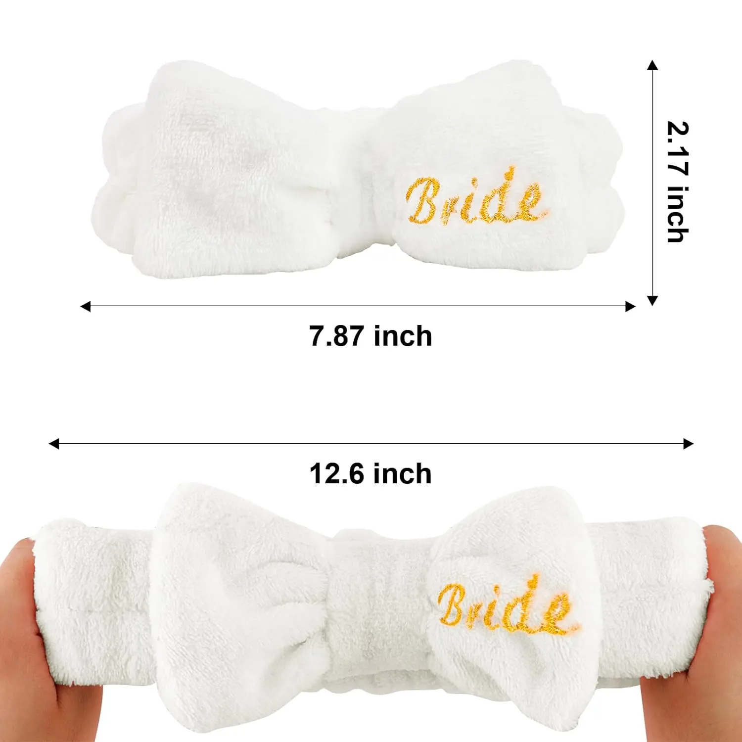 Semato Bachelorette Party Favor Set Bride Spa Headband Bride Headband and Bridesmaid Headband Skincare Headbands for Women Cute Bow Head Bands Party Supplies (1 bride  7 leopard)
