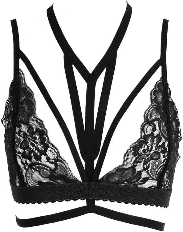 Sexy Lingerie for Women: Harness Bras - Hollow Out, See-Through, Elastic, Cupless, Cage Bras - Bondage Bustier Top