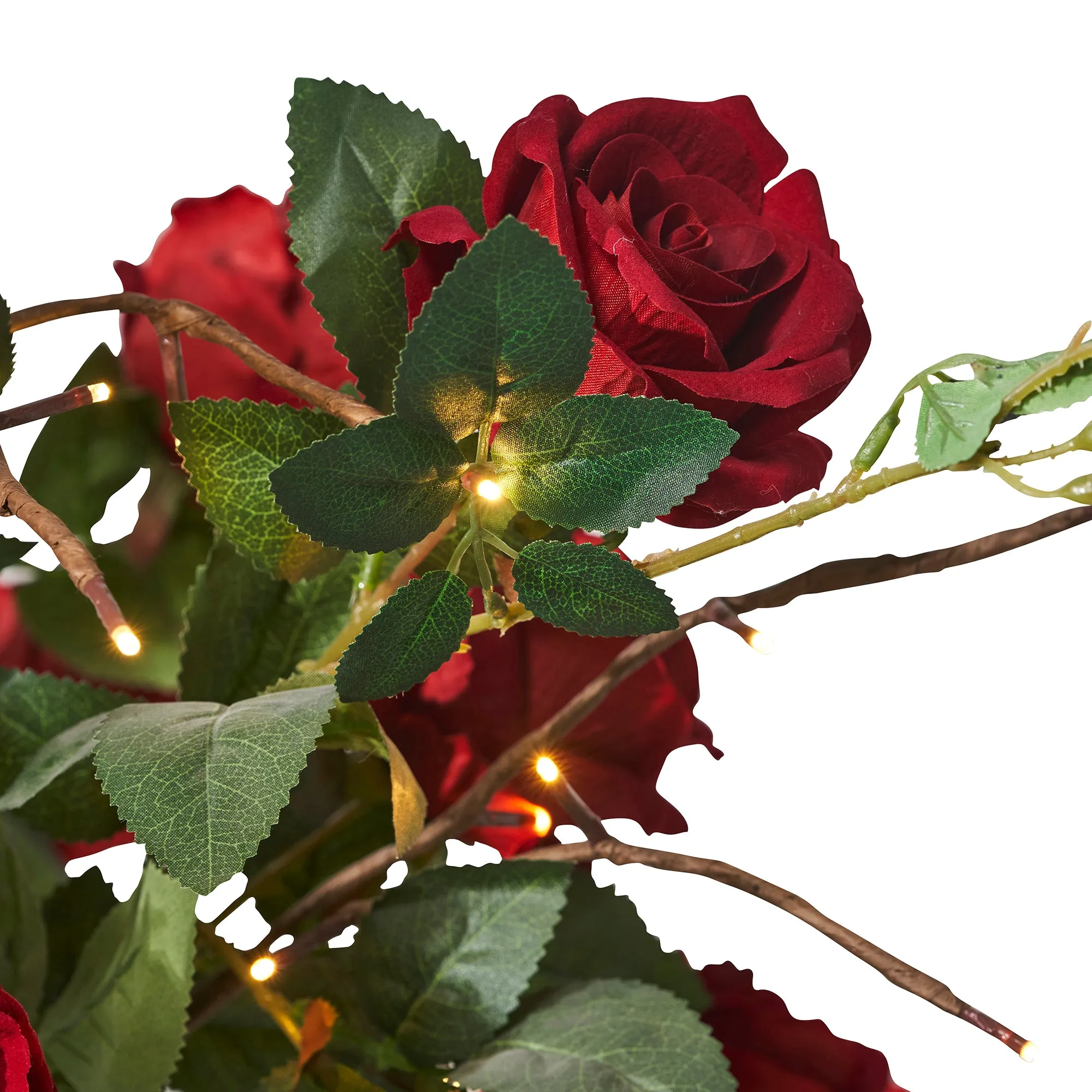 Small Red Rose Tree With  48 Warm White Led