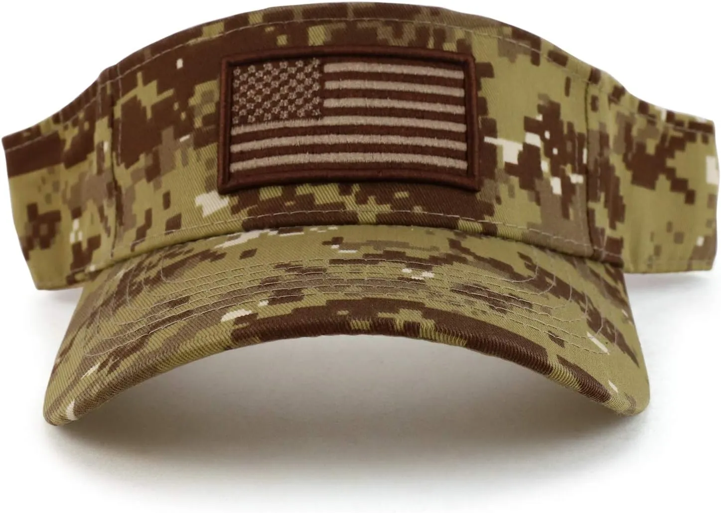 Trendy Apparel Shop USA American Flag Embroidered Polyester Summer Visor Hat
