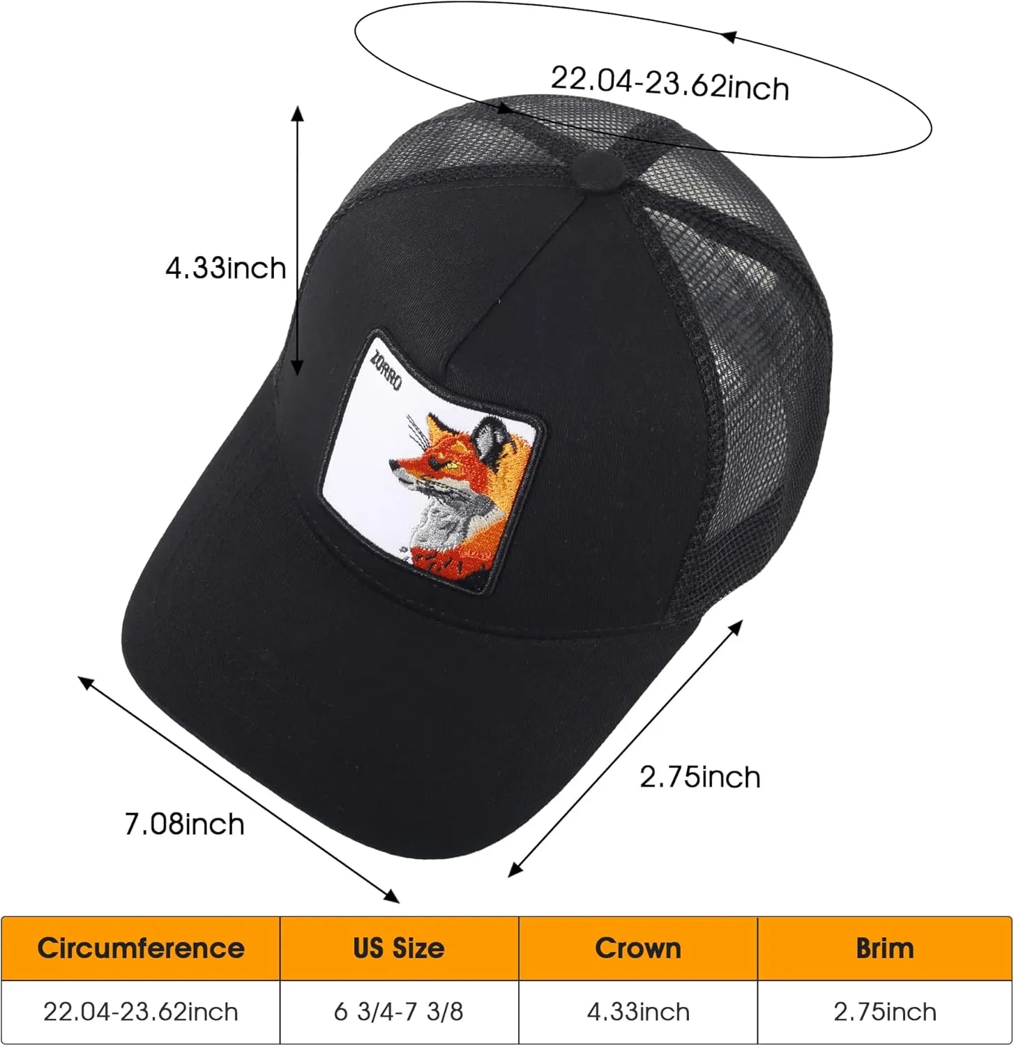Trucker Hat Men Animal Snapback Hats Adjustable Embroidered Baseball Cap Mesh Breathable Square Patch Women Caps