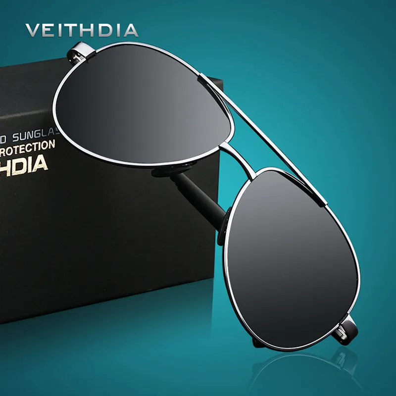 VEITHDIA Men's Sunglasses Brand Designer Pilot Polarized Male Sun Glasses Eyeglasses gafas oculos de sol masculino For Men 1306